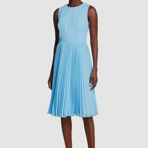 Badgley Mischka Reo Pleated Blue Sleeveless Dress NWT - NEW - Size 8